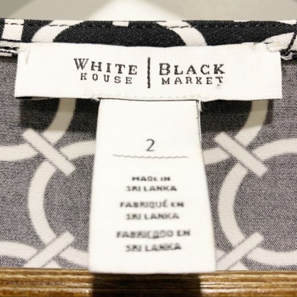 WHITE HOUSE BLACK MARKET Black and White Dress - Size 2 - Picture 6 of 8